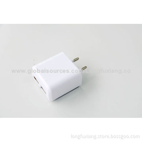 Dual-USB Power Adapter with 110-240V AC, 50/60Hz Input